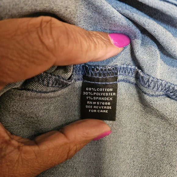 New Look Tank Top Denim Dress, Womens, Plus-Size 3X, Medium Wash - Picture 4 of 5